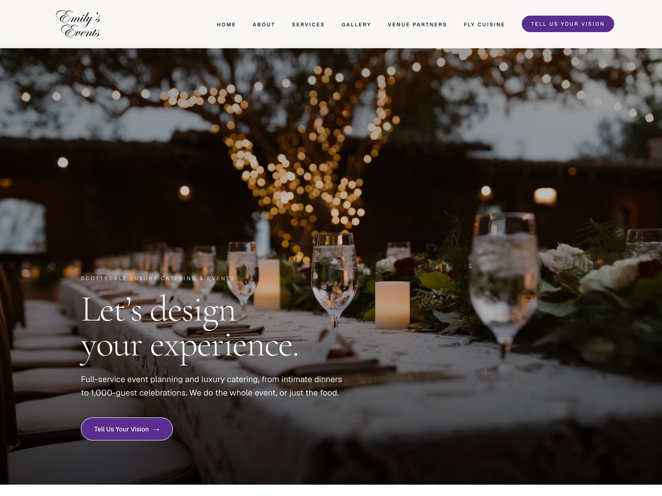 Emily's Events website